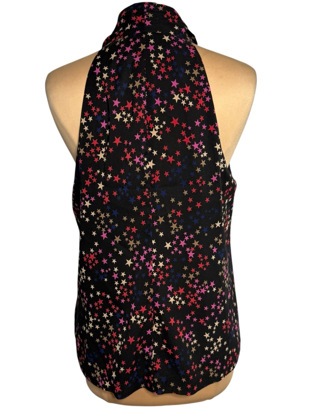 Trina Turk Jazzy Stars Silk Halter Top Blouse Pretty Little Liars Aria Size 10 - Picture 5 of 9